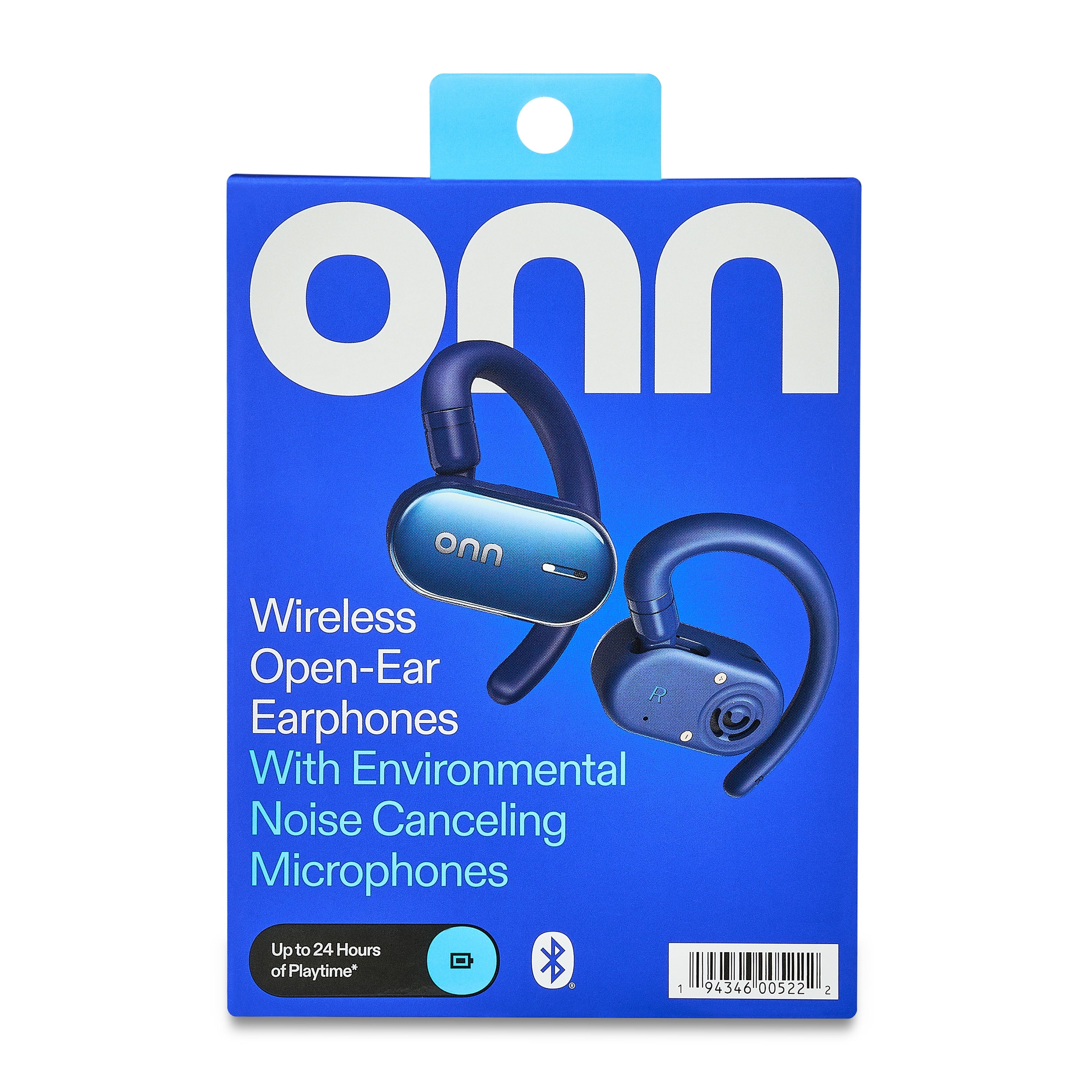 Wireless Open-Ear Earphones with Environmental Noise Canceling Microphones, Blue