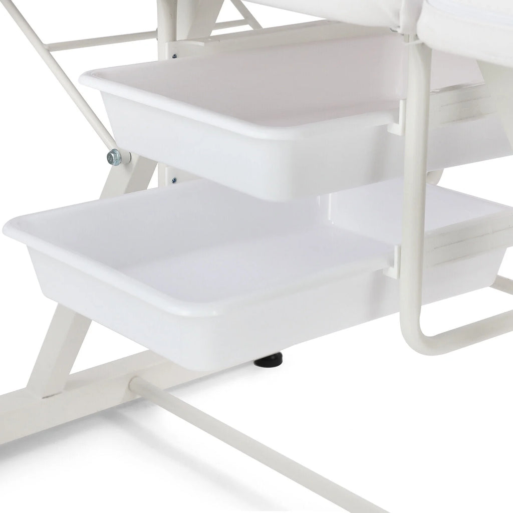 Recliner Massage Table Facial Lash Bed Salon Tattoo Chair with 2 Trays (White)