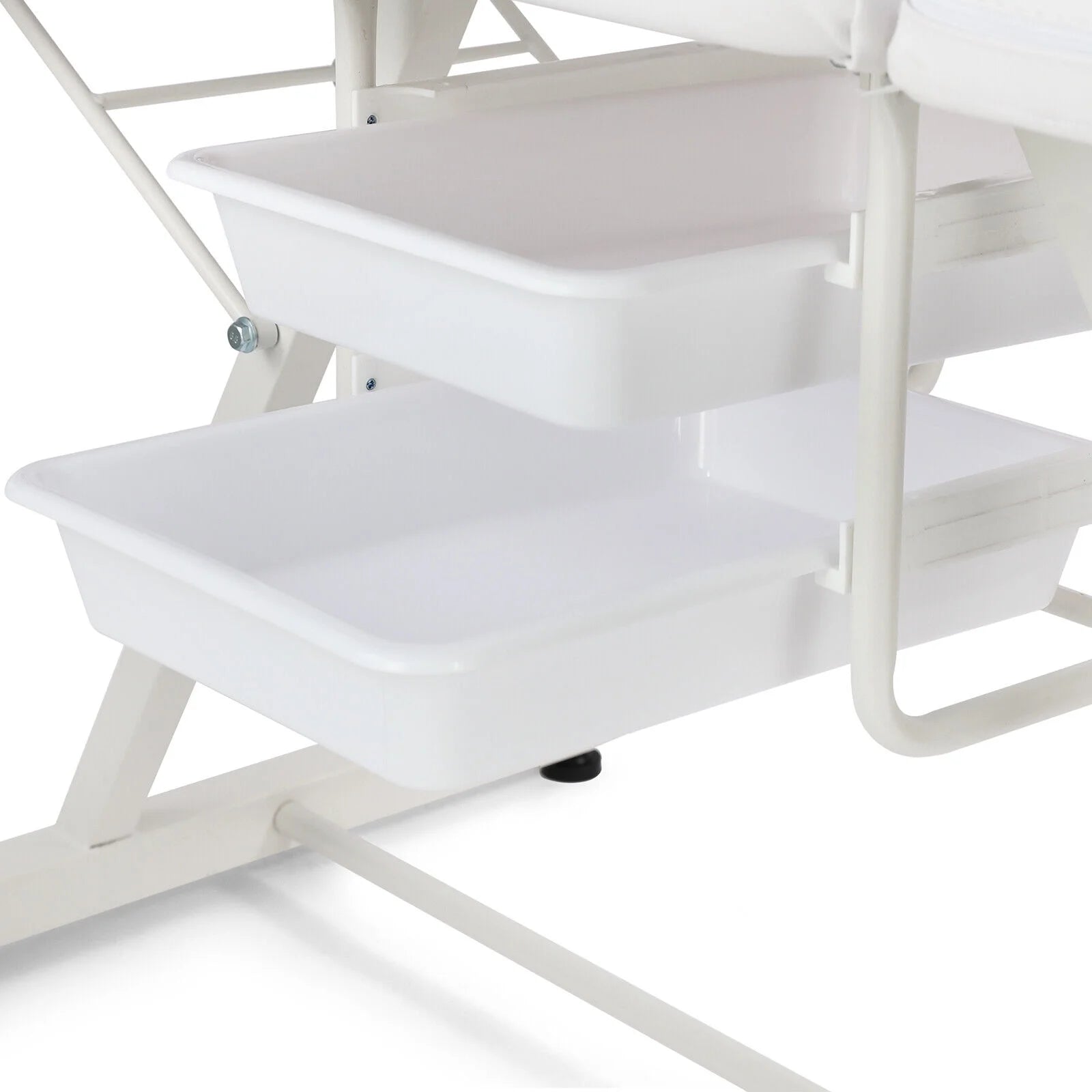 Recliner Massage Table Facial Lash Bed Salon Tattoo Chair with 2 Trays (White)