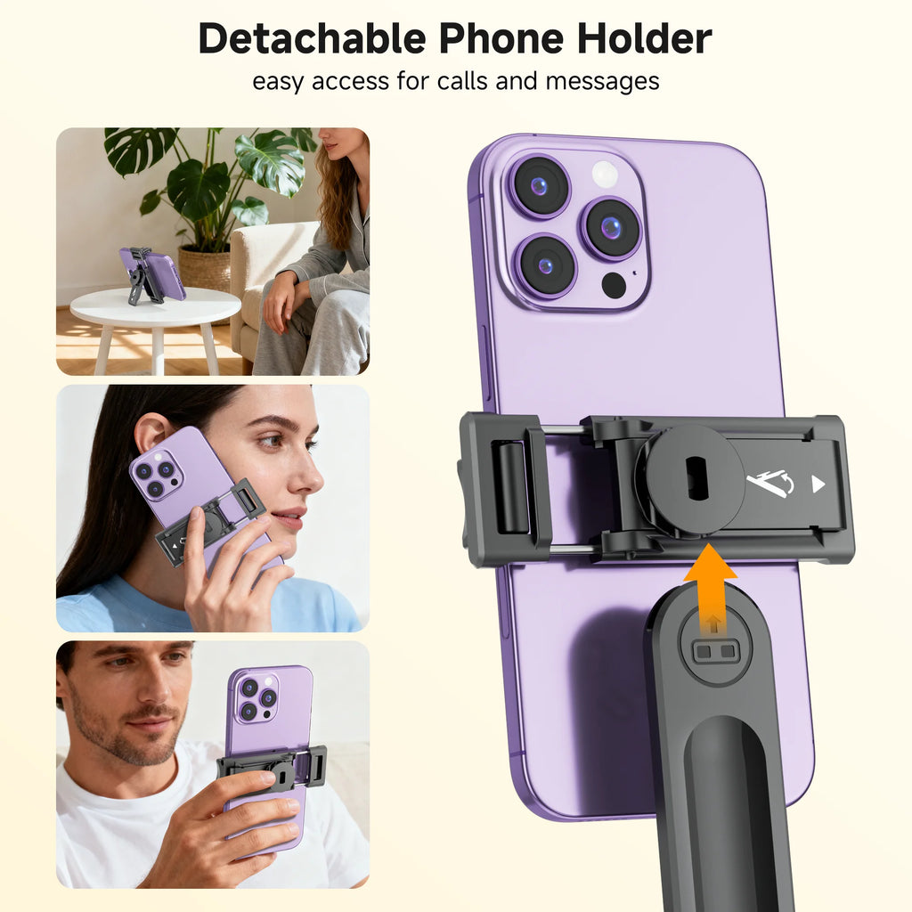 Phone Tripod, 51'' Extendable Selfie Stick Tripod for Iphone with Remote & Phone Stand, Compatible with Iphone/Android/Video Recording/Vlog