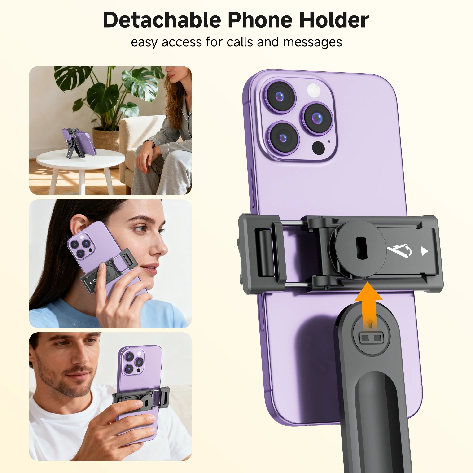Phone Tripod, 51'' Extendable Selfie Stick Tripod for Iphone with Remote & Phone Stand, Compatible with Iphone/Android/Video Recording/Vlog