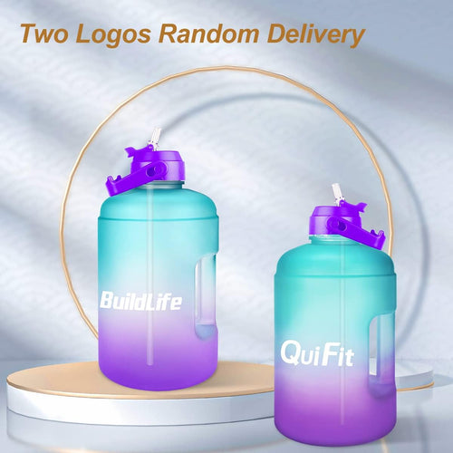 1 Gallon Water Bottle - with Straw & Motivational Time Marker Leak-Proof BPA Free Reusable Gym Sports Outdoor Large(128Oz/73Oz) Capacity Water Jug