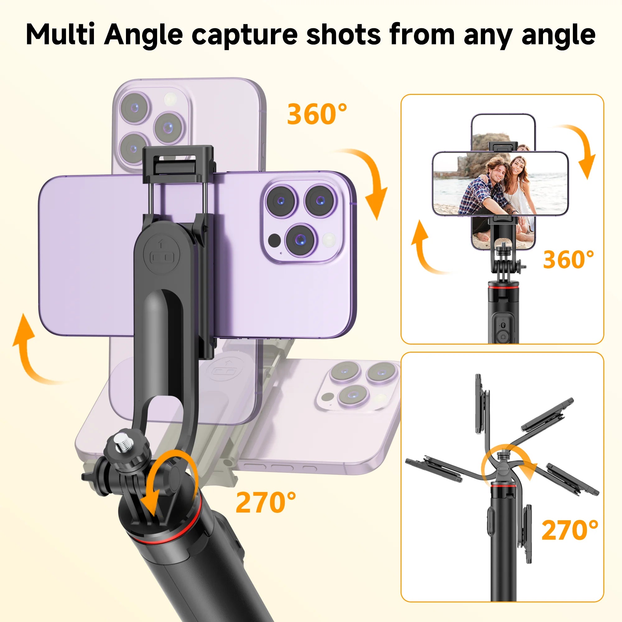 Phone Tripod, 51'' Extendable Selfie Stick Tripod for Iphone with Remote & Phone Stand, Compatible with Iphone/Android/Video Recording/Vlog