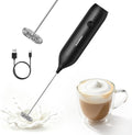 Rechargeable Milk Frother Handheld, Electric Drink Mixer with Stainless Steel Whisk, Charging USB-C, Portable Foam Maker for Coffee Matcha Lattes Cappuccino, Kitchen Gifts