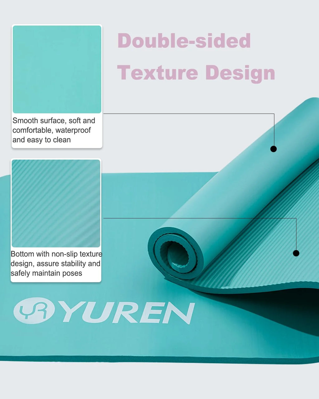 Extra Thick Yoga Mat 4/5" Hi-Density Foam In/Outdoor Pilates Exercise Mats 76" Long, Ice Blue