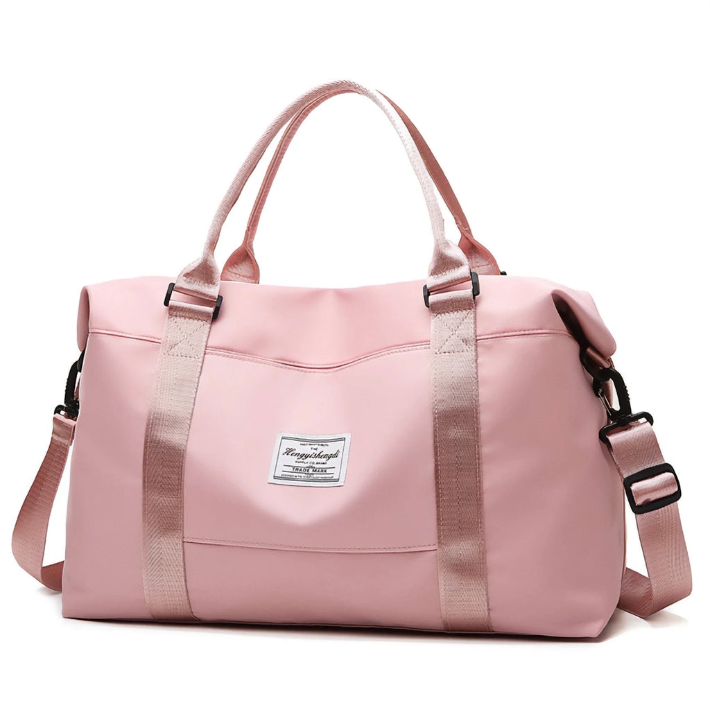 Travel Duffle Bag for Women Men - Foldable Weekend Bag with Wet Pocket, Gym Bag for Sport, Airplane Travel Essentials for Flying(Pink)