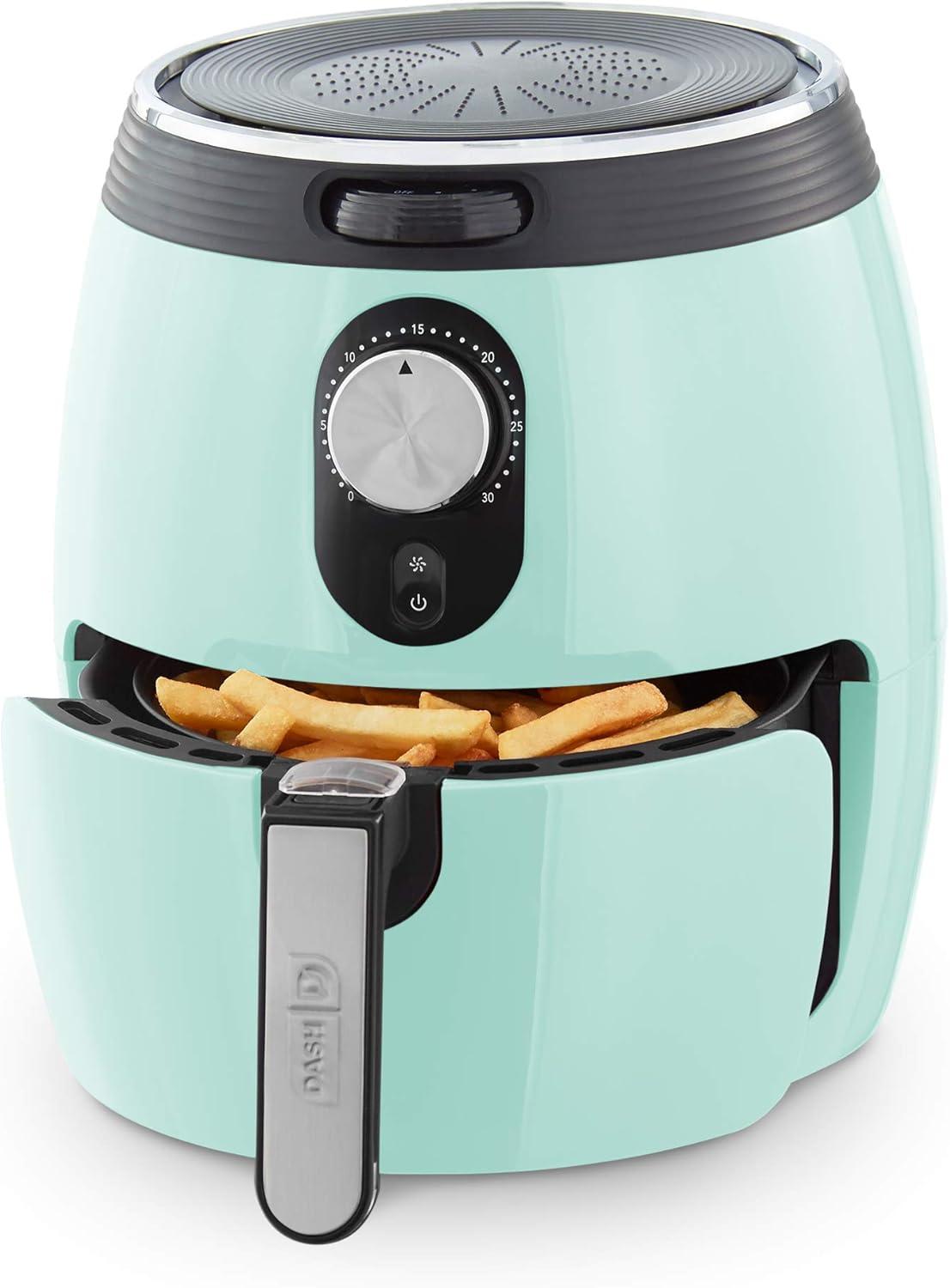 Compact Air Fryer 3Qt – Nonstick, Aqua