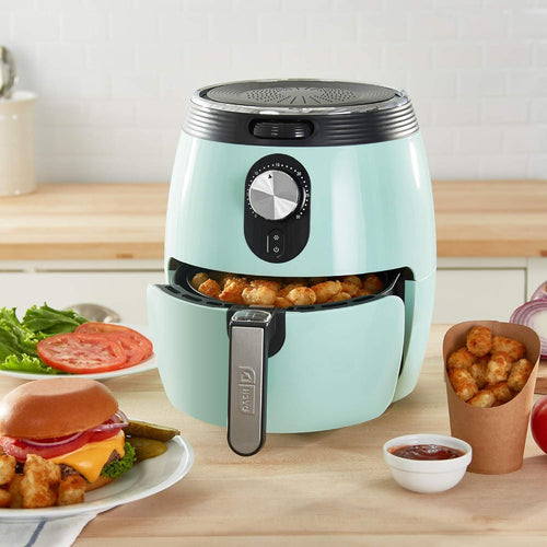 Deluxe Air Fryer 3Qt – Compact Nonstick, Aqua
