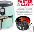 Compact Air Fryer 3Qt – Nonstick, Aqua