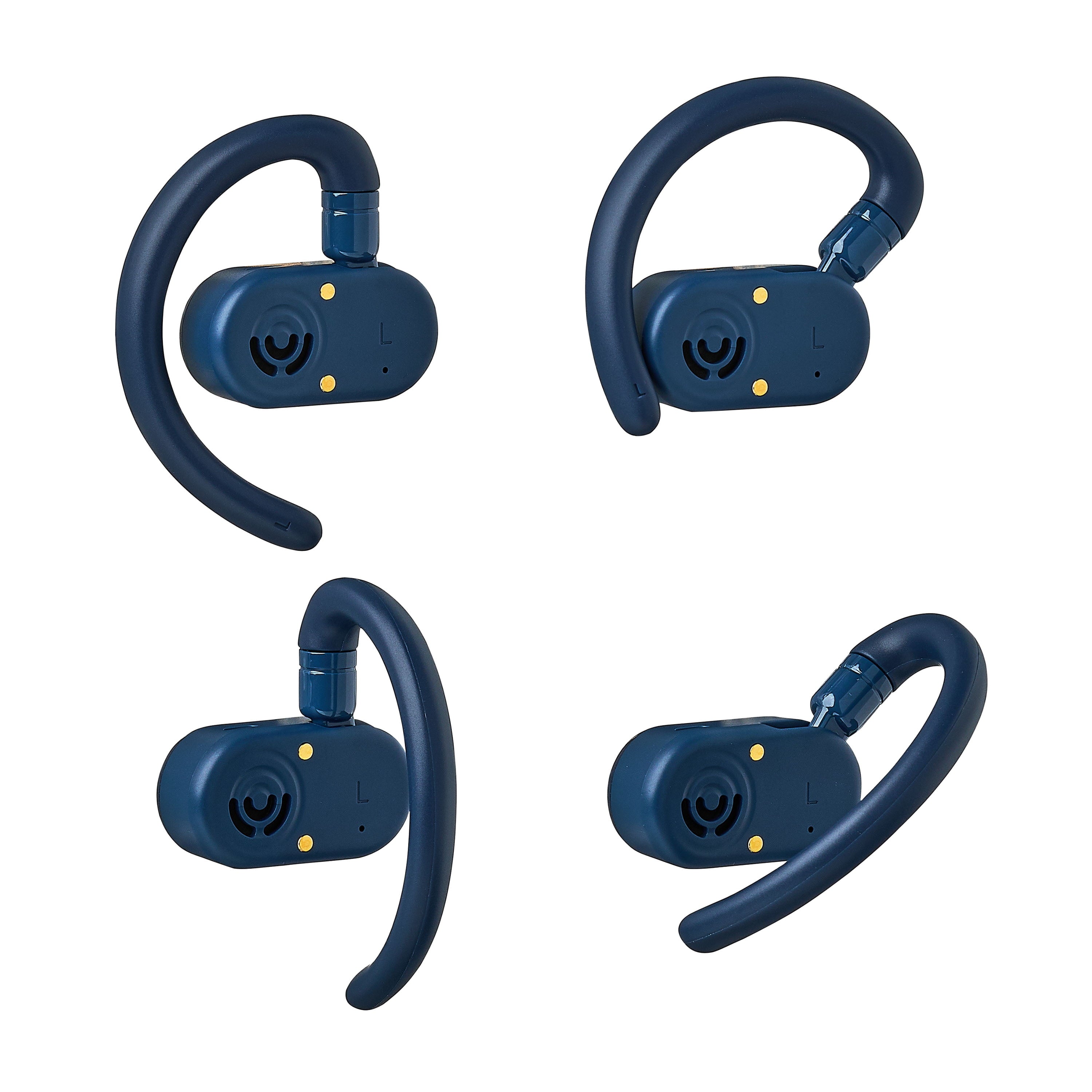 Wireless Open-Ear Earphones with Environmental Noise Canceling Microphones, Blue