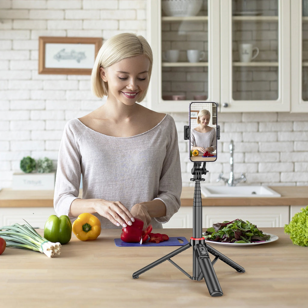 Phone Tripod, 51'' Extendable Selfie Stick Tripod for Iphone with Remote & Phone Stand, Compatible with Iphone/Android/Video Recording/Vlog